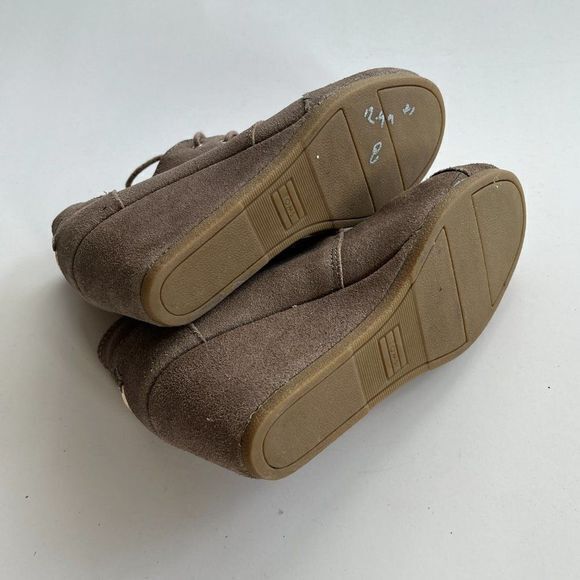 Toms Metallic Desert Wedge Bootie Boot Bronze Lace Up Round Cap Womens S… - Picture 9 of 9